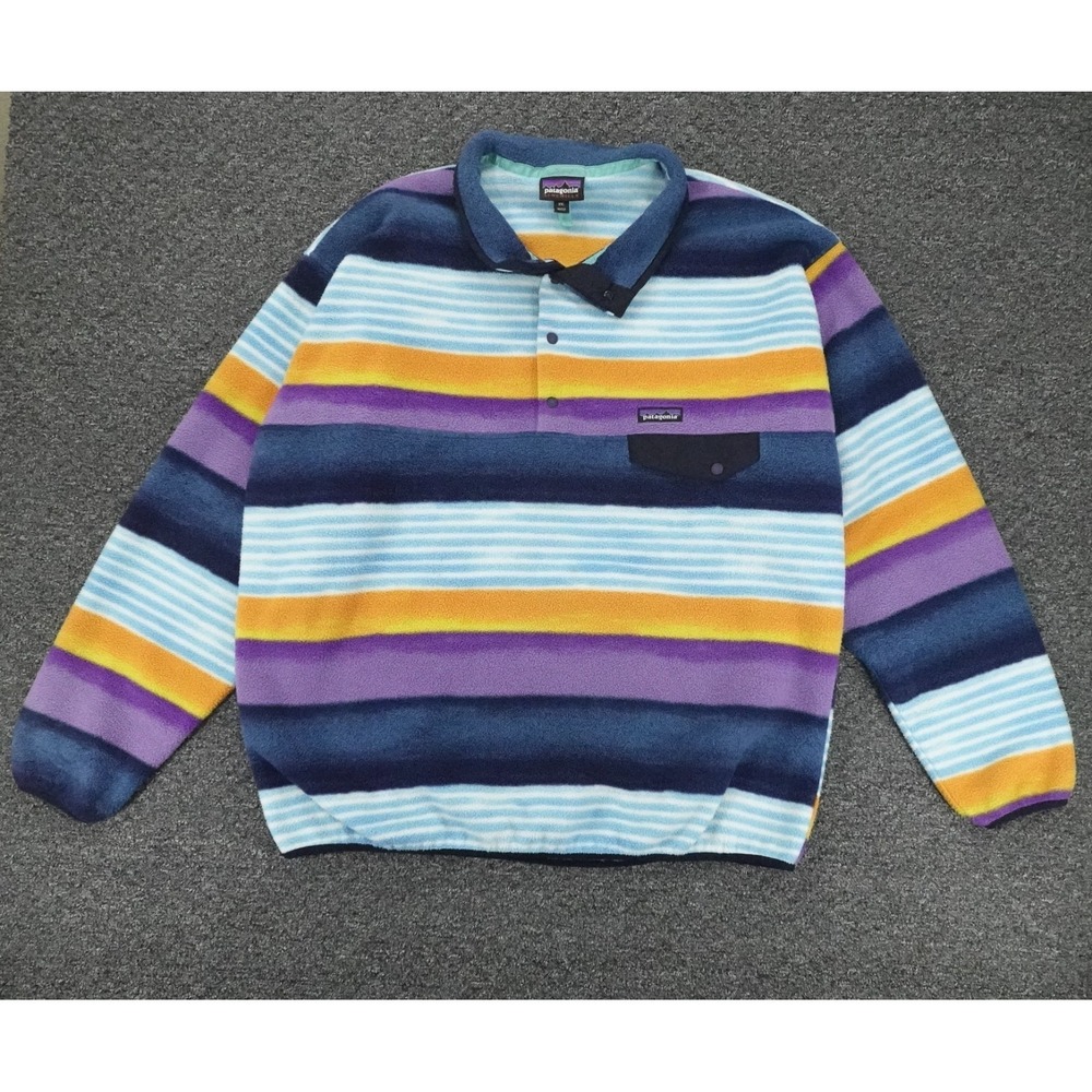 Patagonia Synchilla Snap T Mens XXL Painted Fitz Stripe PZNV Fleece - Picture 2 of 16
